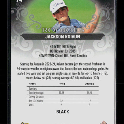 2026 Upper Deck Artifacts Golf Jackson Koivun #74 Black 39/99