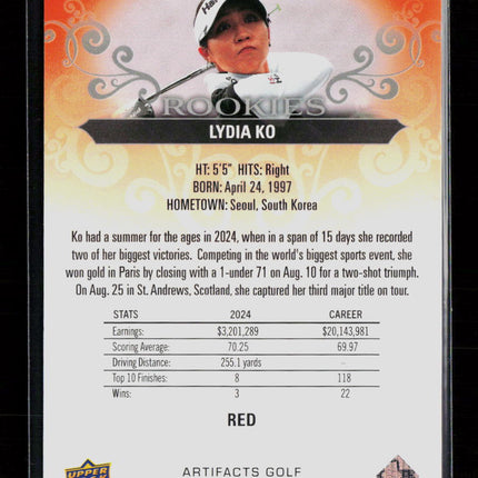2026 Upper Deck Artifacts Golf Lydia Ko #60 Red 213/499