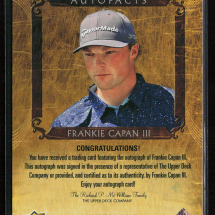2026 Upper Deck Artifacts Golf Autofacts Frankie Capan III #A-FC Auto