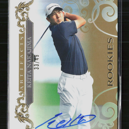 2026 Upper Deck Artifacts Golf Keita Nakajima #64 Gold RC Auto /49