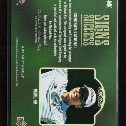 2026 Upper Deck Artifacts Golf Signs of Success Michael Kim #SS-MK Auto
