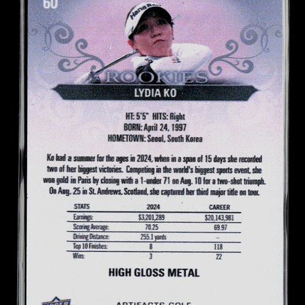 2026 Upper Deck Artifacts Golf Lydia Ko #60 High Gloss Metal