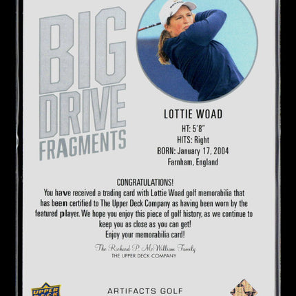 2026 Upper Deck Artifacts Golf Big Drive Fragments Lottie Woad #BDF-LW