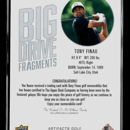 2026 Upper Deck Artifacts Golf Big Drive Fragments Tony Finau #BDF-TF