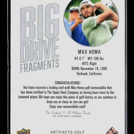 2024 Upper Deck Artifacts Golf Big Drive Fragments Max Homa #BDF-MH