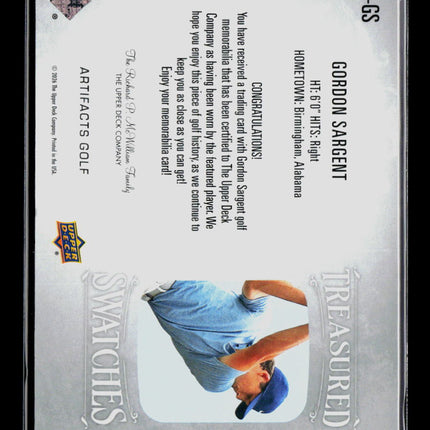 2026 Upper Deck Artifacts Golf Treasured Swatches Gordon Sargent #TS-GS