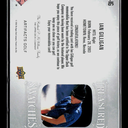 2026 Upper Deck Artifacts Golf Treasured Swatches Ian Gilligan #TS-IG