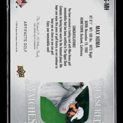2026 Upper Deck Artifacts Golf Treasured Swatches Max Homa #TS-MH