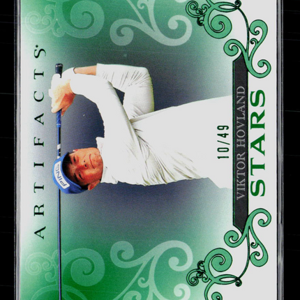 2026 Upper Deck Artifacts Golf Stars Viktor Hovland #90 Green 10/49