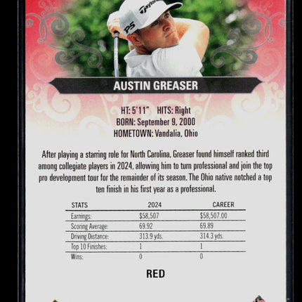 2026 Upper Deck Artifacts Golf Austin Greaser #40 Red 395/499