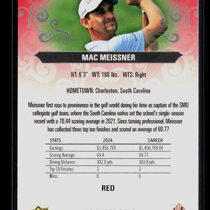 2026 Upper Deck Artifacts Golf Mac Meissner #13 Red 303/499