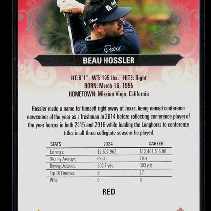 2026 Upper Deck Artifacts Golf Beau Hossler #16 Red 168/499