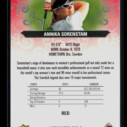 2024 Upper Deck Artifacts Golf Annika Sorenstam #6 Red 114/499