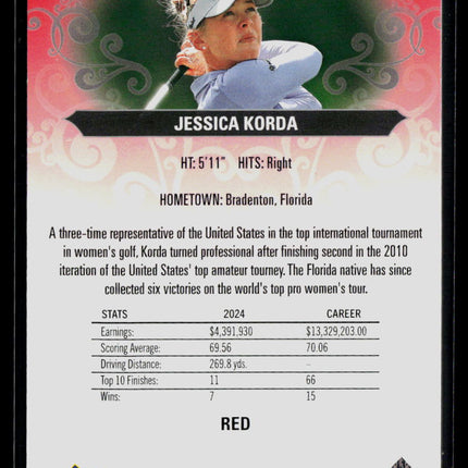2026 Upper Deck Artifacts Golf Jessica Korda #38 Red 128/499