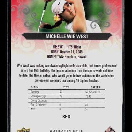 2026 Upper Deck Artifacts Golf Michelle Wie West #17 Red 388/499