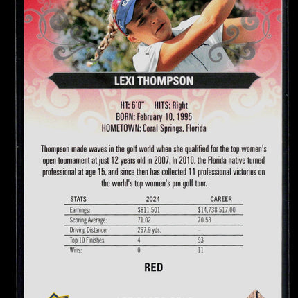 2026 Upper Deck Artifacts Golf Lexi Thompson #32 Red 038/499