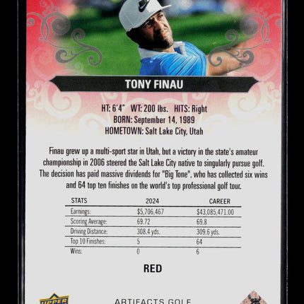 2026 Upper Deck Artifacts Golf Tony Finau #10 Red 339/499