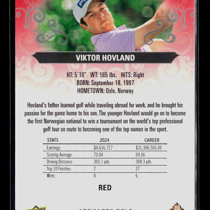2026 Upper Deck Artifacts Golf Viktor Hovland #46 Red 423/499