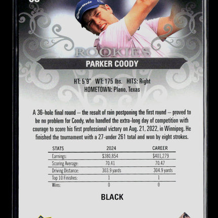 2026 Upper Deck Artifacts Golf Parker Coody #68 Black 45/99 RC