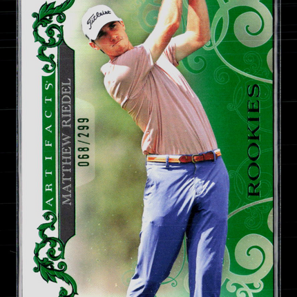 2023 Upper Deck Artifacts Golf Matthew Riedel #76 Green 068/299 RC