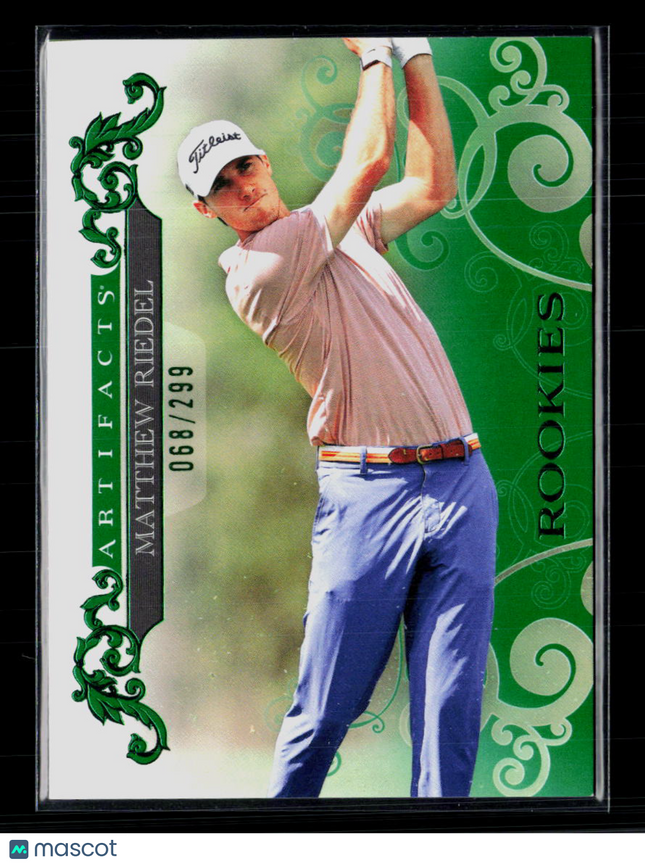 2023 Upper Deck Artifacts Golf Matthew Riedel #76 Green 068/299 RC