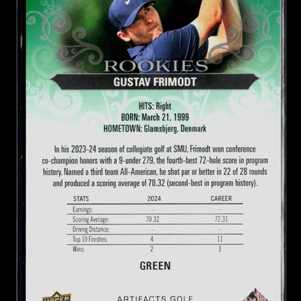 2023 Upper Deck Artifacts Golf Gustav Frimodt #63 Green 131/299 RC