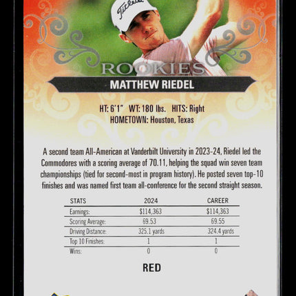 2026 Upper Deck Artifacts Golf Matthew Riedel #76 Red 300/499 RC