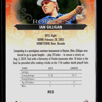 2026 Upper Deck Artifacts Golf Ian Gilligan #56 Red 263/499 RC