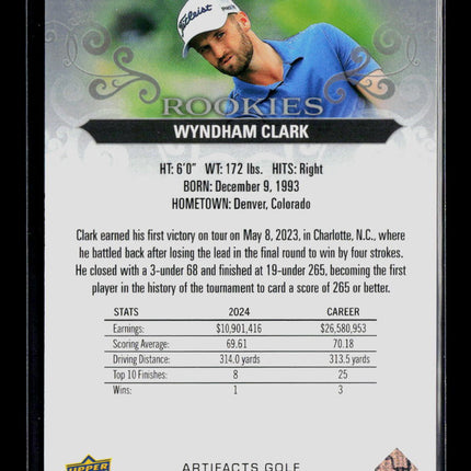 2026 Upper Deck Artifacts Golf Wyndham Clark #65 /999 RC