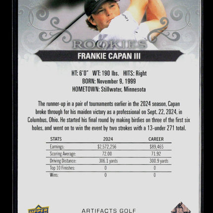 2026 Upper Deck Artifacts Golf Frankie Capan III #66 541/999 RC