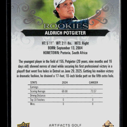 2026 Upper Deck Artifacts Golf Aldrich Potgieter #70 /999 RC