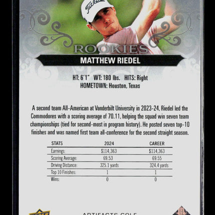 2023 Upper Deck Artifacts Golf Matthew Riedel #76 /999 RC