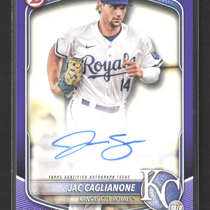 2025 Topps Bowman Jac Caglianone #BPA-JC Purple 181/250 Auto