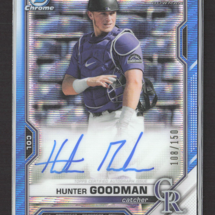2021 Bowman Chrome Hunter Goodman #CDA-HG Blue Wave Refractor 108/150 Auto