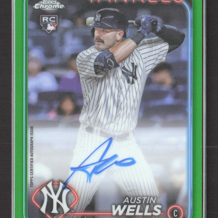2024 Topps Chrome Austin Wells #RA-AW Green RC Auto /99