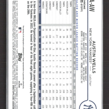2024 Topps Chrome Austin Wells #RA-AW Green RC Auto /99