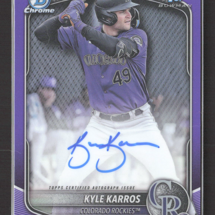 2025 Bowman Chrome Kyle Karros #CPA-KK Purple Refractor 066/250 Auto
