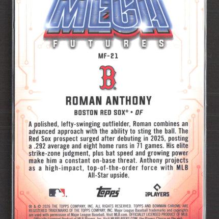 2026 Bowman Chrome Mega Box Mega Futures Roman Anthony #MF-21 Mojo Refractor RC