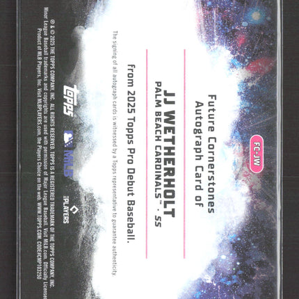 2025 Topps Pro Debut Future Cornerstones JJ Wetherholt #FC-JW 15/99 Auto