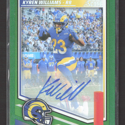 2025 Panini Score Kyren Williams #55 Green Auto