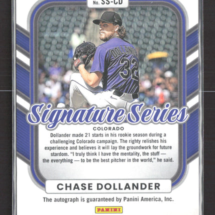 2026 Panini Donruss Signature Series Chase Dollander #SS-CD 25/25 Auto