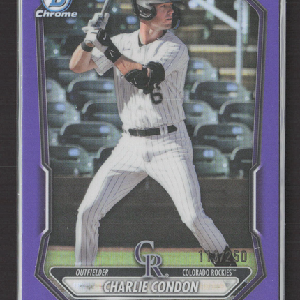 2026 Bowman Chrome Charlie Condon #BCP-46 Purple Refractor /250
