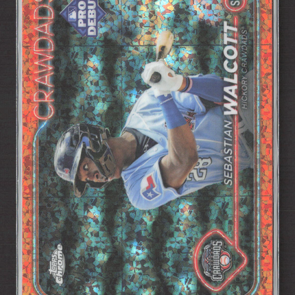 2024 Topps Chrome Pro Debut Sebastian Walcott #PDC-46 Orange Refractor /25