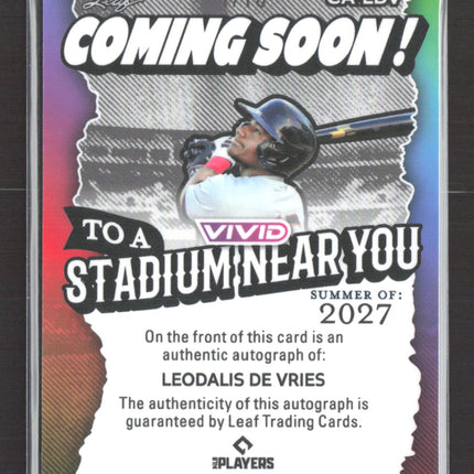 2025 Leaf Vivid Coming Soon Leo De Vries #CA-LDV Auto /10