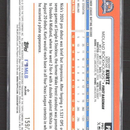 2025 Topps Pro Debut Nick Kurtz #PD-1 Purple /299