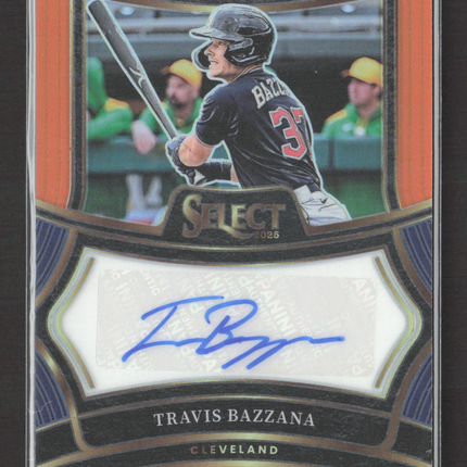 2025 Panini Select Prizm Signatures Travis Bazzana #SIG-TB Orange Auto /75