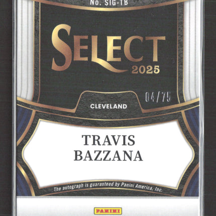2025 Panini Select Prizm Signatures Travis Bazzana #SIG-TB Orange Auto /75