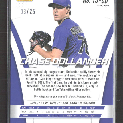 2025 Panini Prizm Chase Dollander #TS-CD Mojo RC Auto /25