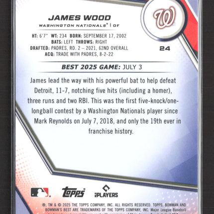2025 Bowman's Best James Wood #24 Purple Refractor RC 185/250