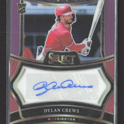 2025 Panini Select Prizm Dylan Crews #SIG-DC Purple 02/35 RC Auto